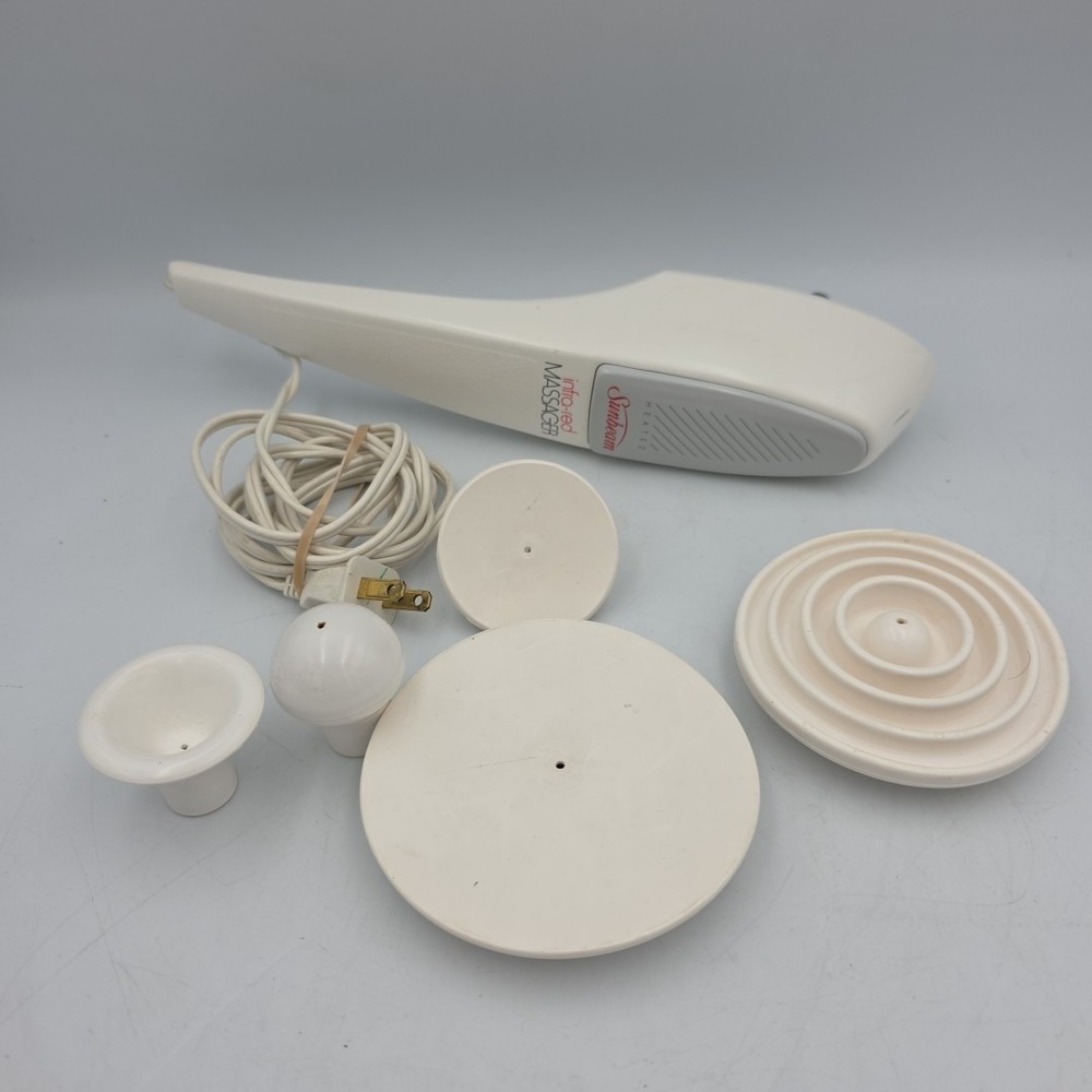 Sunbeam Dual Action Infra-Red Heat Massager 2 Speed + Heat 5 Attachments 1856-1